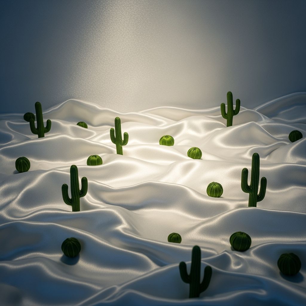 Satin Diorama of Arid Land with Cacti