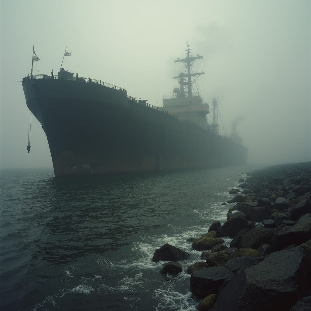 Sunken Brutalist Empire: War Photography Style