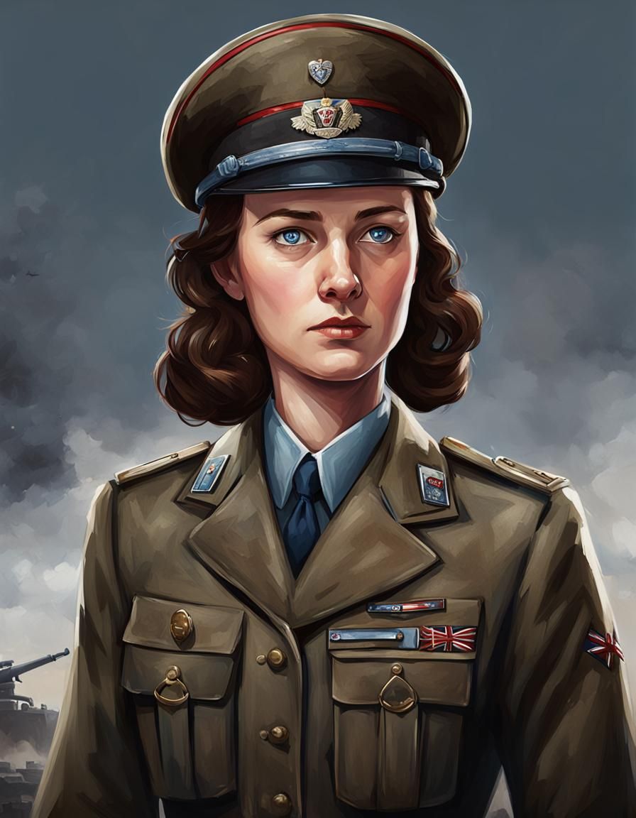 Hearts of Iron 4 UK General Portrait: Brunette Woman