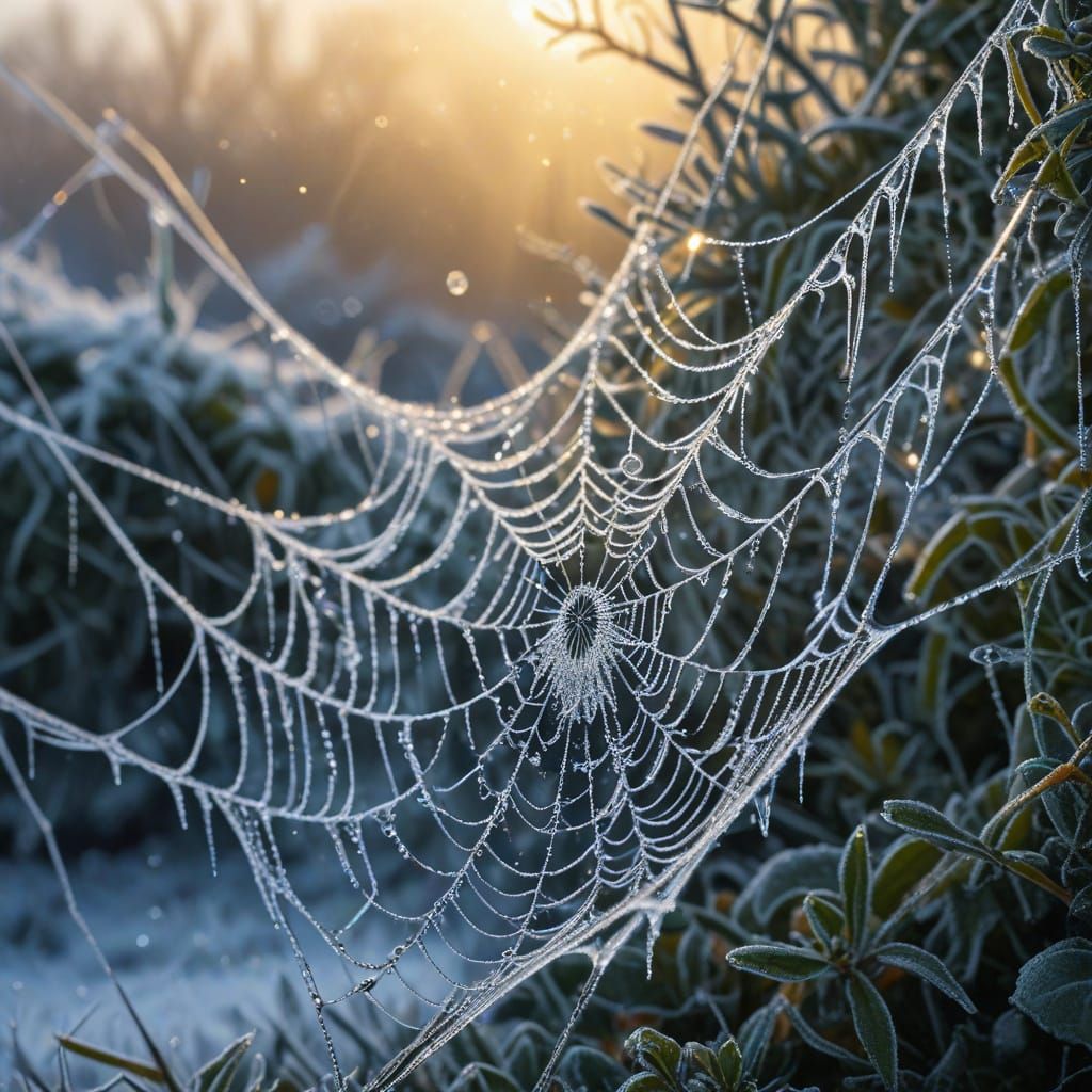 Frozen Dew on Spiderwebs 2