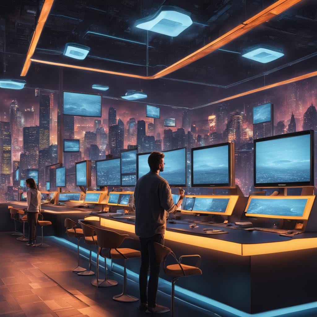 Hyper-Realistic Digital Art of Person Collecting Credits