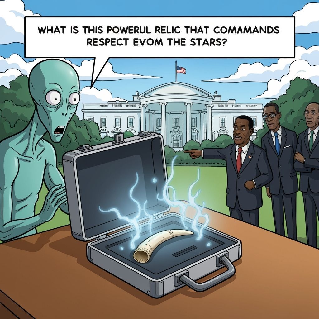 Comic Style Briefcase Reveals Glowing Tusk, Alien Stares