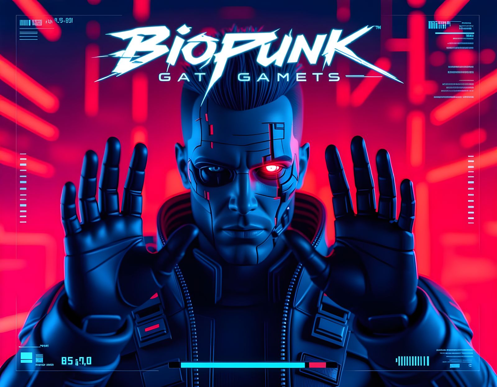 Biopunk Model with Cyberpunk CRT Overlay