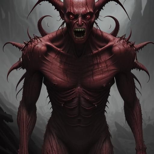 Mutant Vampire: Crimson Creature in Horror Style