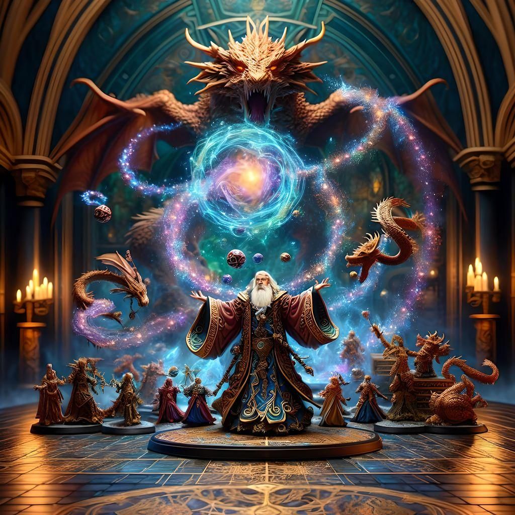 Wizard Casting Spell in Dragon Temple