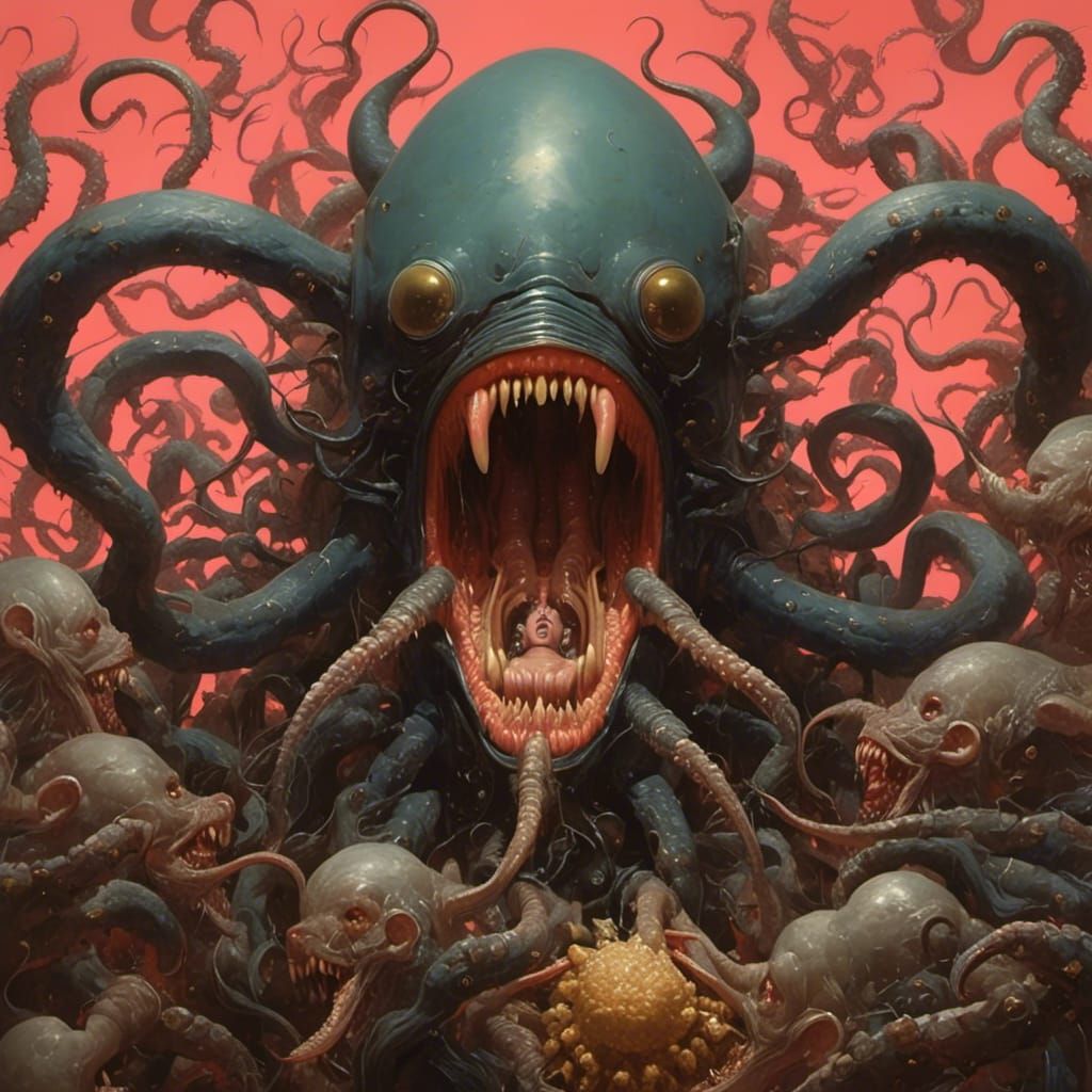 Rotting Squid Abomination Possesses Temple Shrine