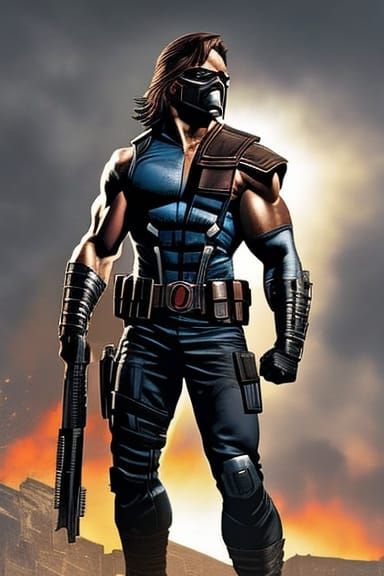 Winter Soldier in Apocalyptic Sunlight, Digital Art