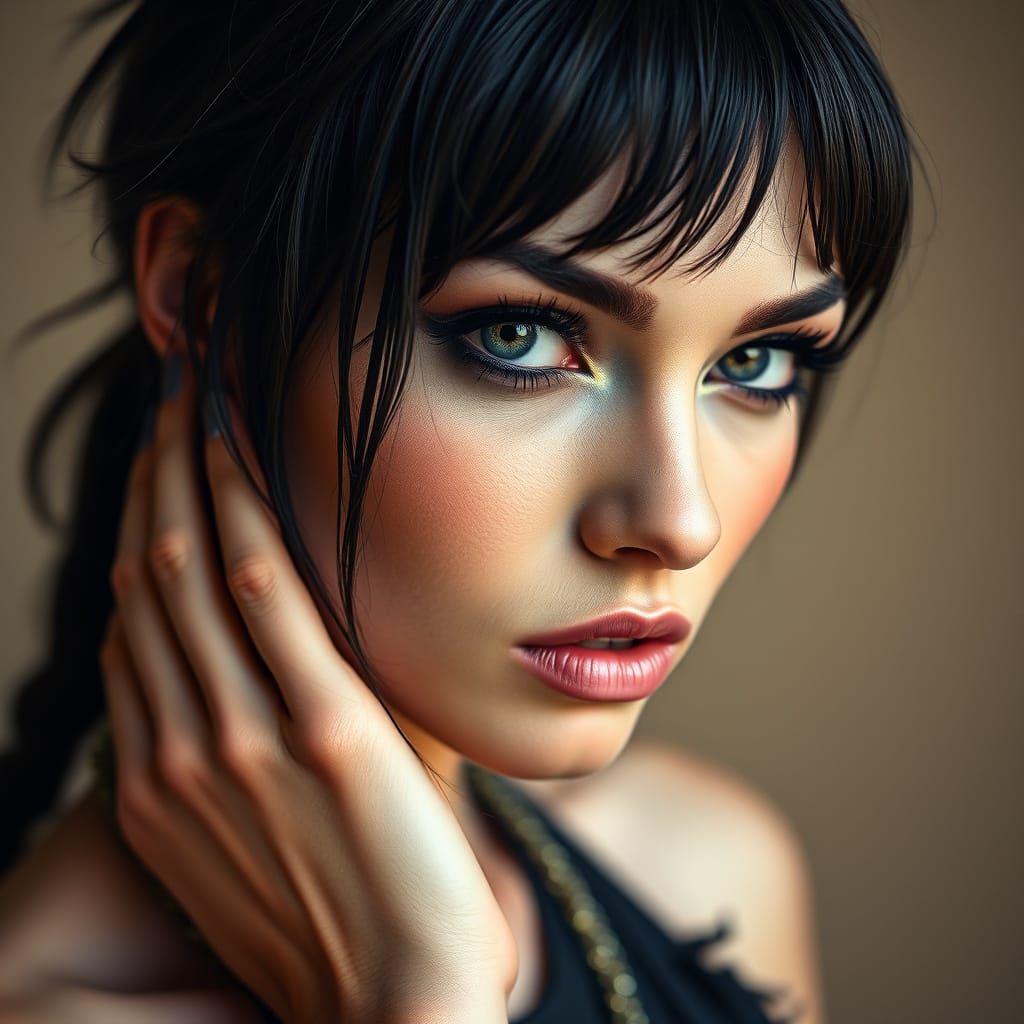 Elegant Prehistoric Goddess Runway Model