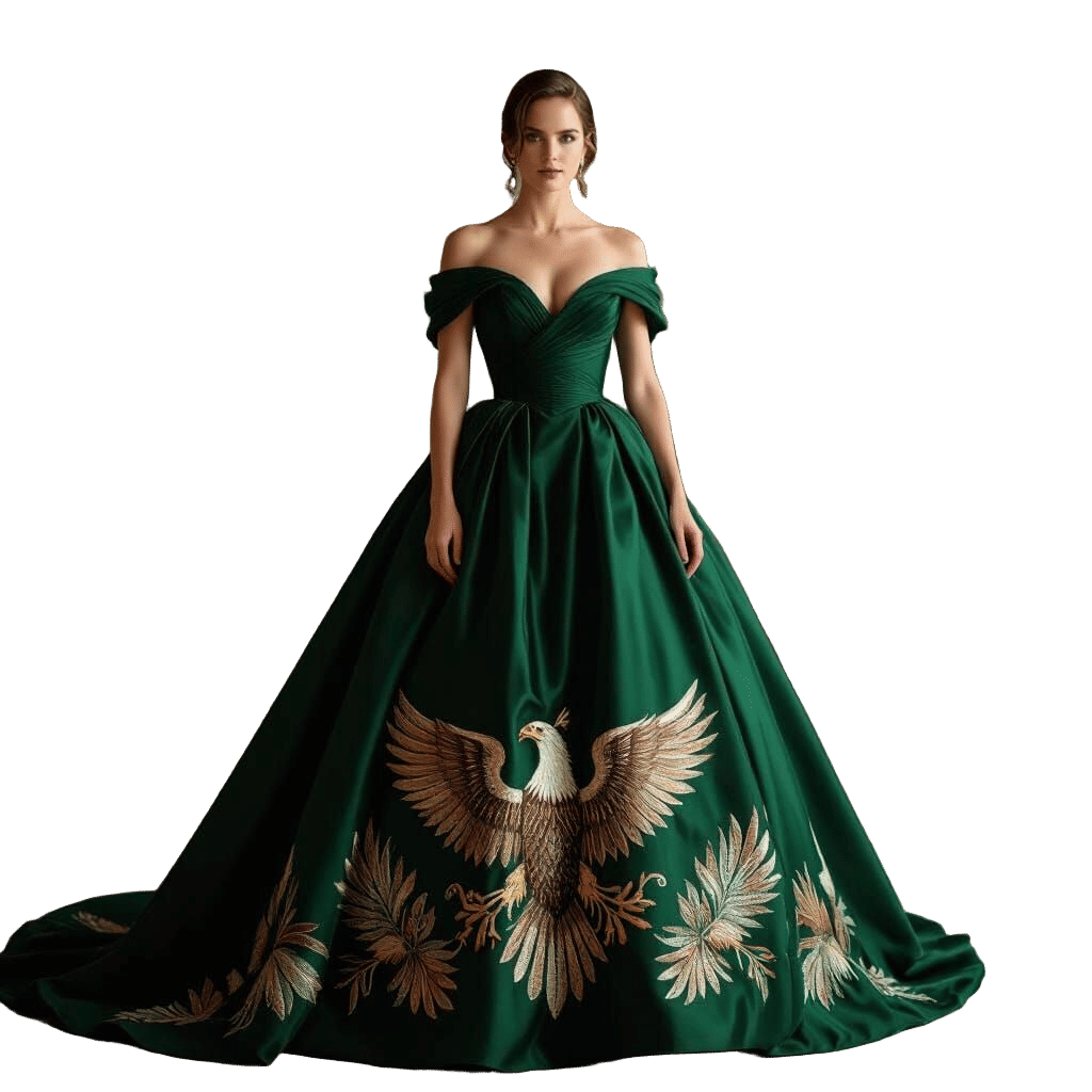 Emma Watson in Dark Green Silk Gown, Cinematic Film Still