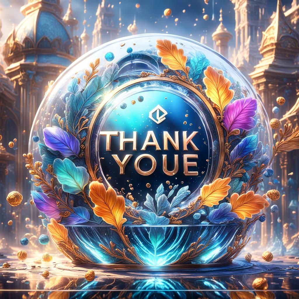 Glass-Like Thank You in Detailed Matte Painting