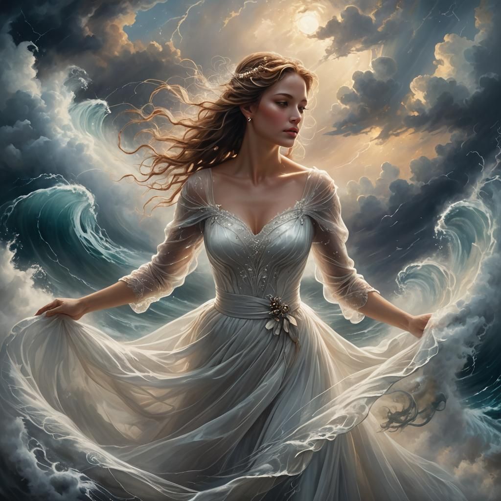Ethereal Hurricane Soul in Flowing Gown