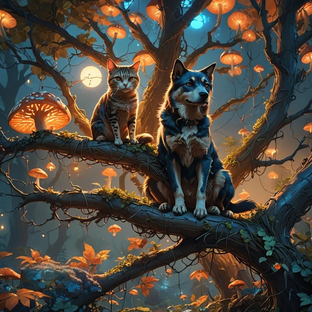 Fantastical Dog Cat Hybrid Concept Art