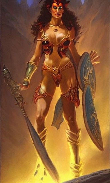 Teela, Warrior Goddess: An Oil Painting