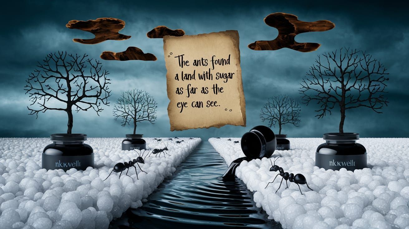 Surreal Hyperrealistic Landscape of Sugar and Burnt Edges