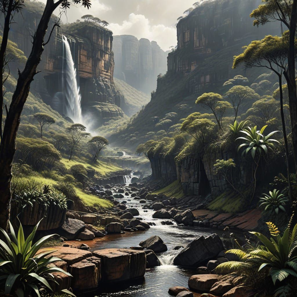 Chapada dos Veadeiros National Park Charcoal Drawing