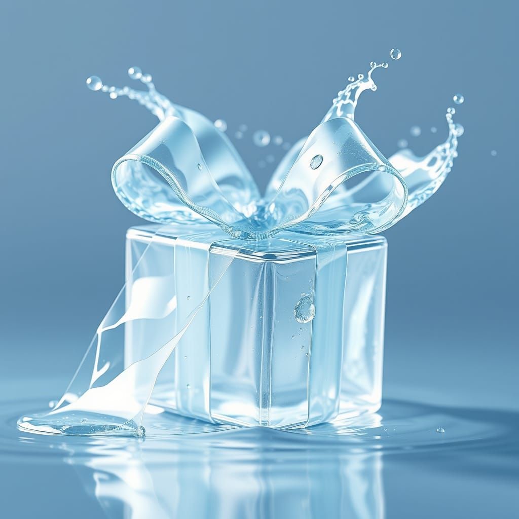 Ribbon of Shimmering Water Encircles a Gift