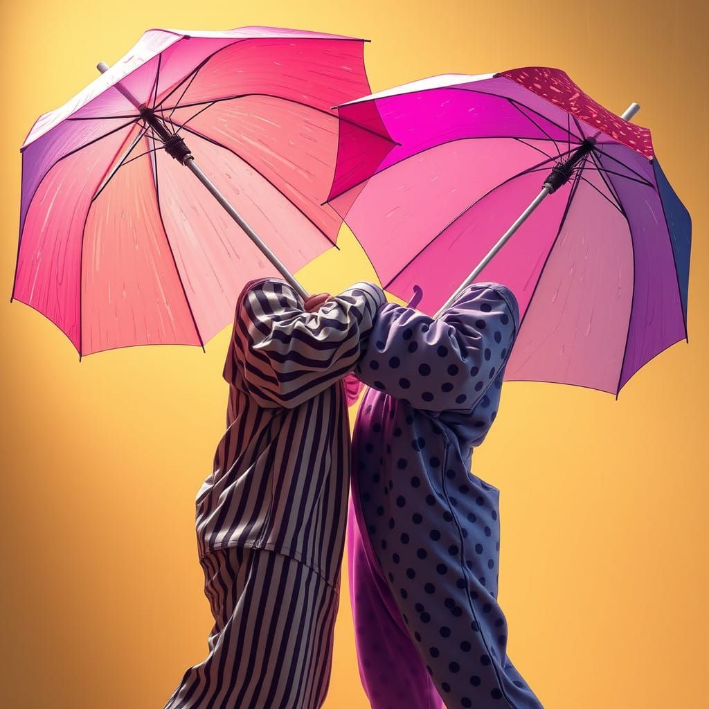 Whimsical Pajamas Engage in Playful Struggle