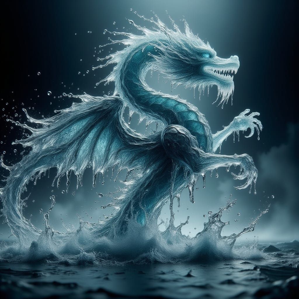 Ethereal Water Dragon in Hyperrealistic HDR