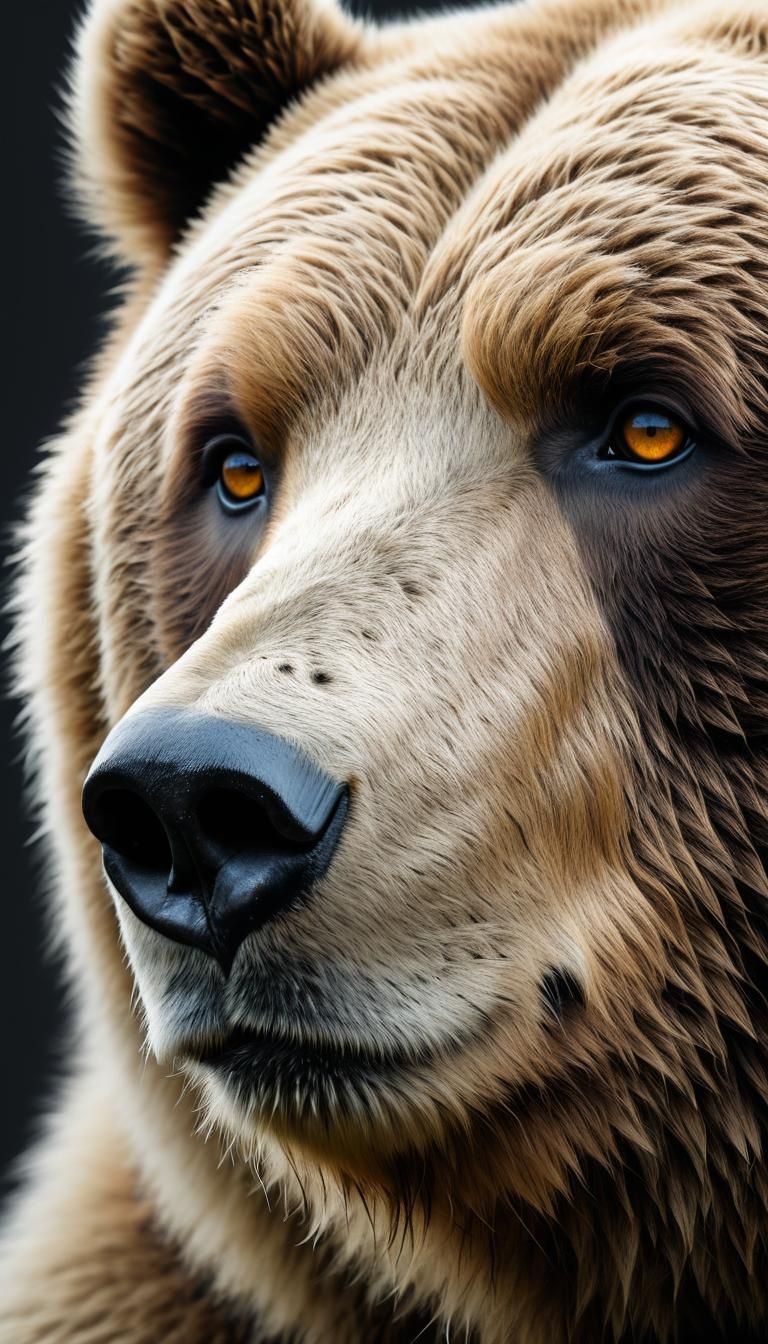 Giant Bear's Crystal Eyes in Pastel Nursery Art