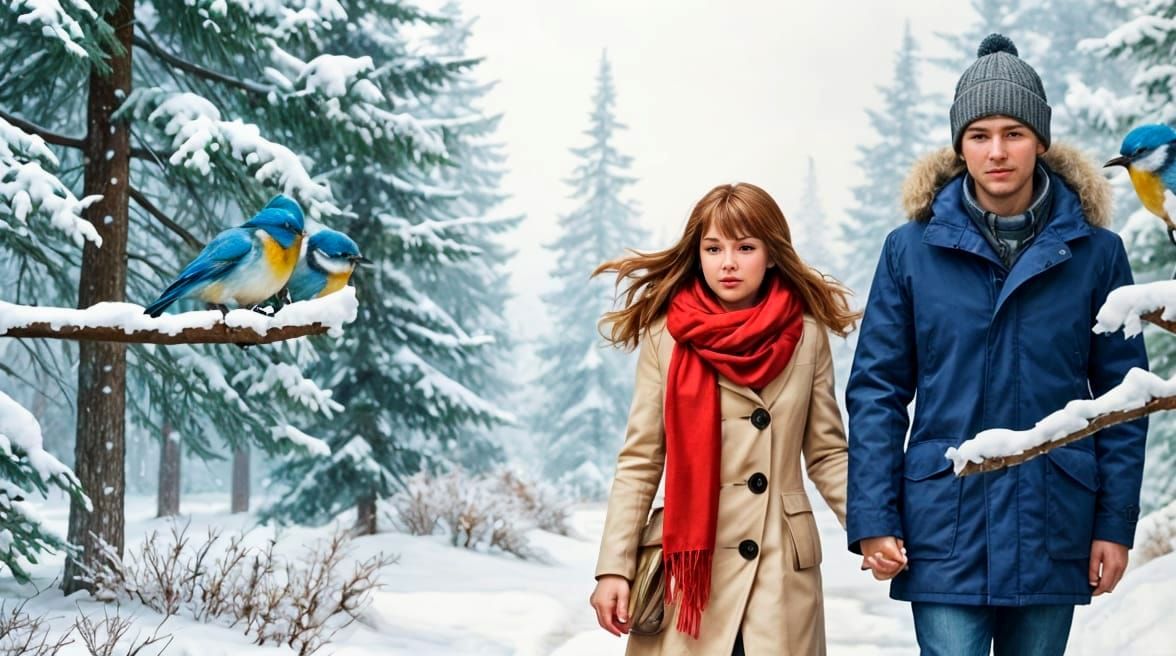 Winter's Gentle Hush in a Snowy Landscape