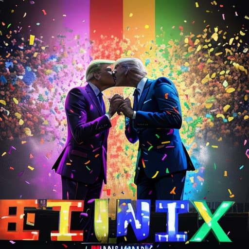 Trump and Biden Kissing: a Gay Rights Celebration