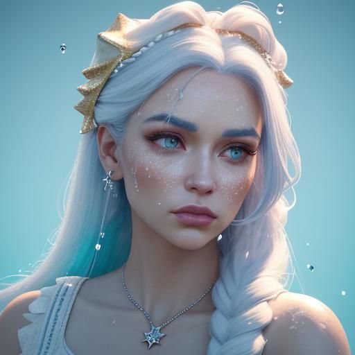 Hyperrealistic Woman with Whipped Cream Hair