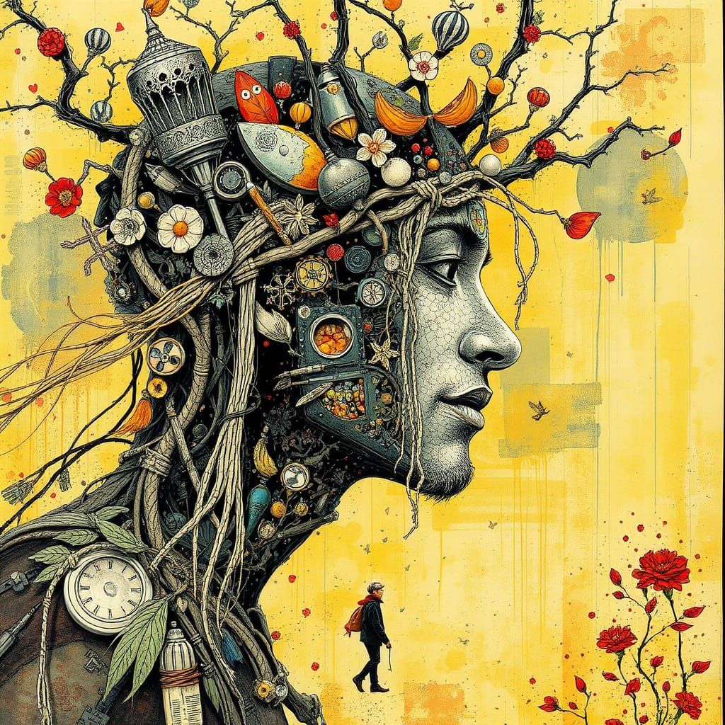 Whimsical Character Design in Graphite and Animation Style