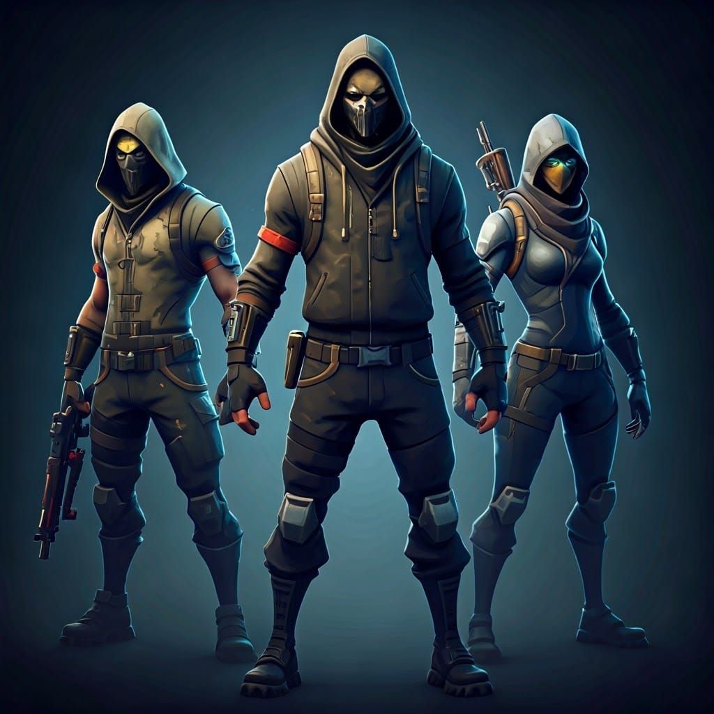 Hyperrealistic Fortnite Characters in Moody Cinematic Scene