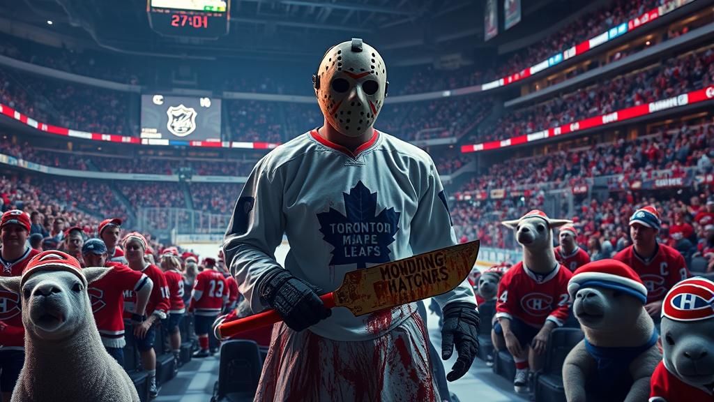 Jason Vorhees Attends Toronto Hockey Game