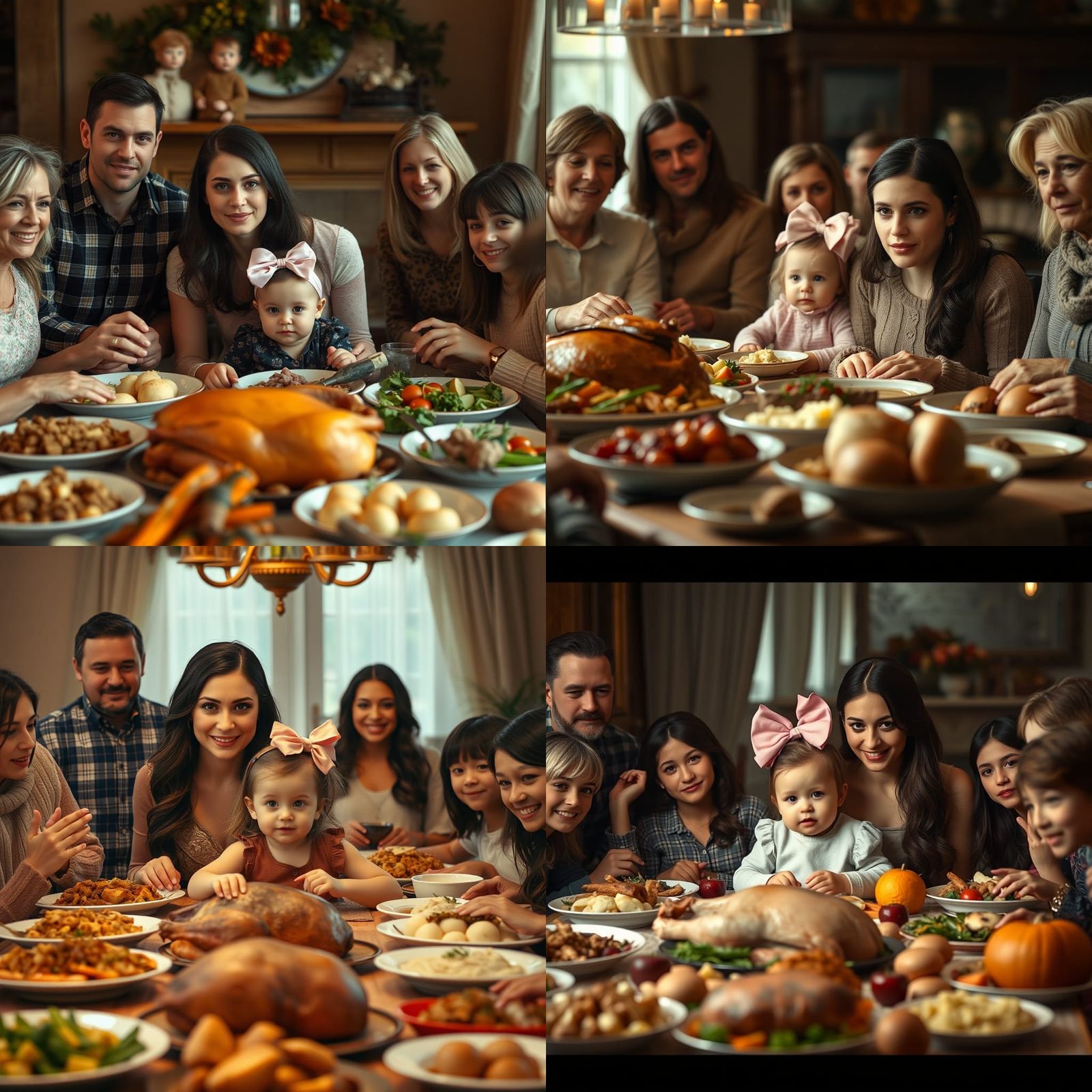 Thanksgiving Family Dinner: Cinematic Film Still