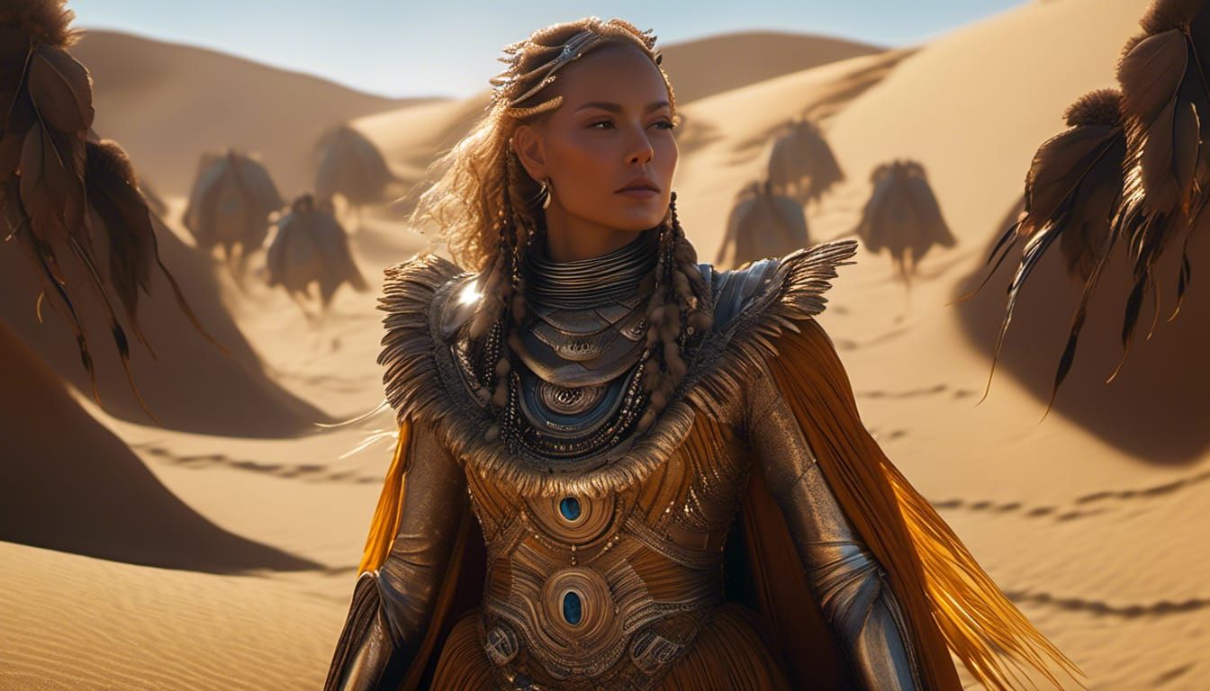 Fremen Woman Portrait with Cinematic Lighting