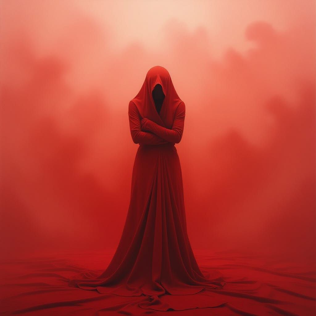 Figure in Warm Red Storm of Sensual Sadness