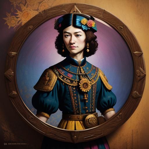 Kaleidoscopic Eye with Flowers: Detailed Matte Painting