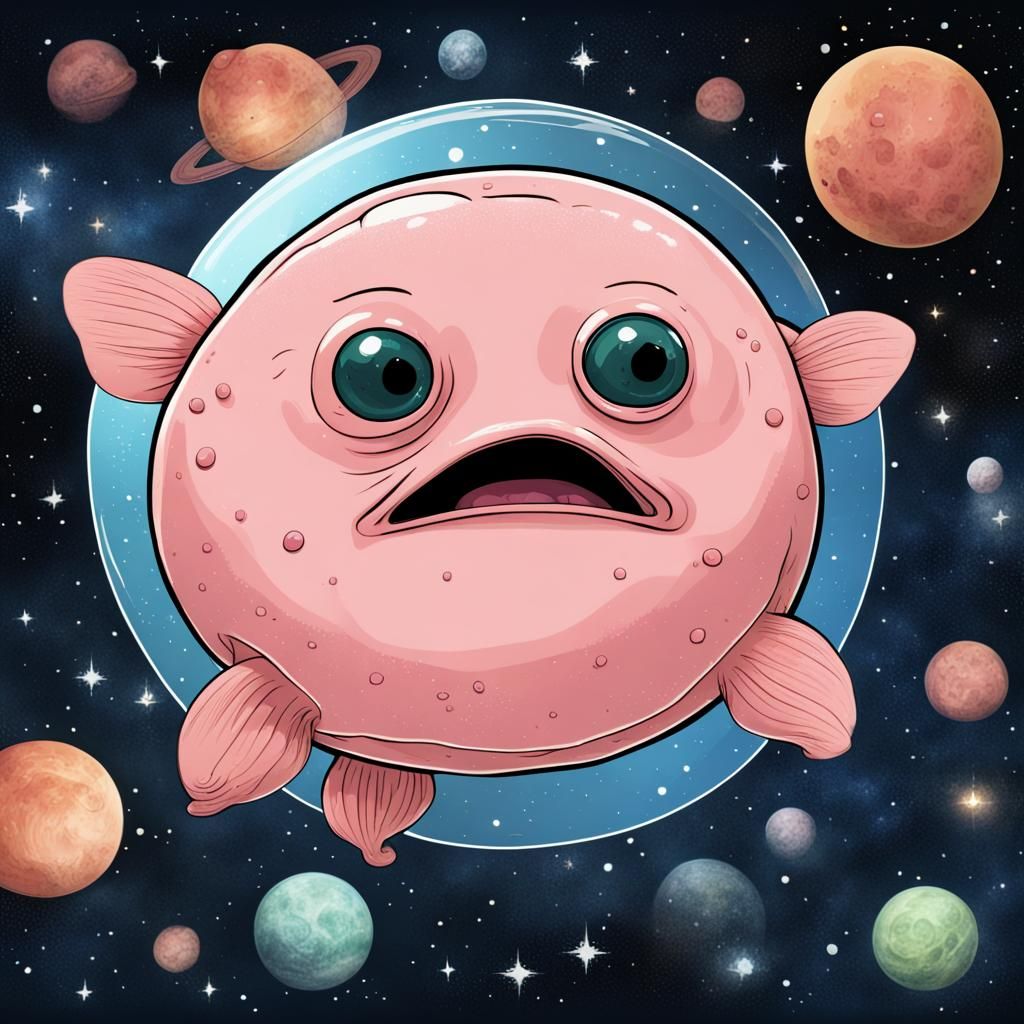 Blobfish Floating Through Outer Space