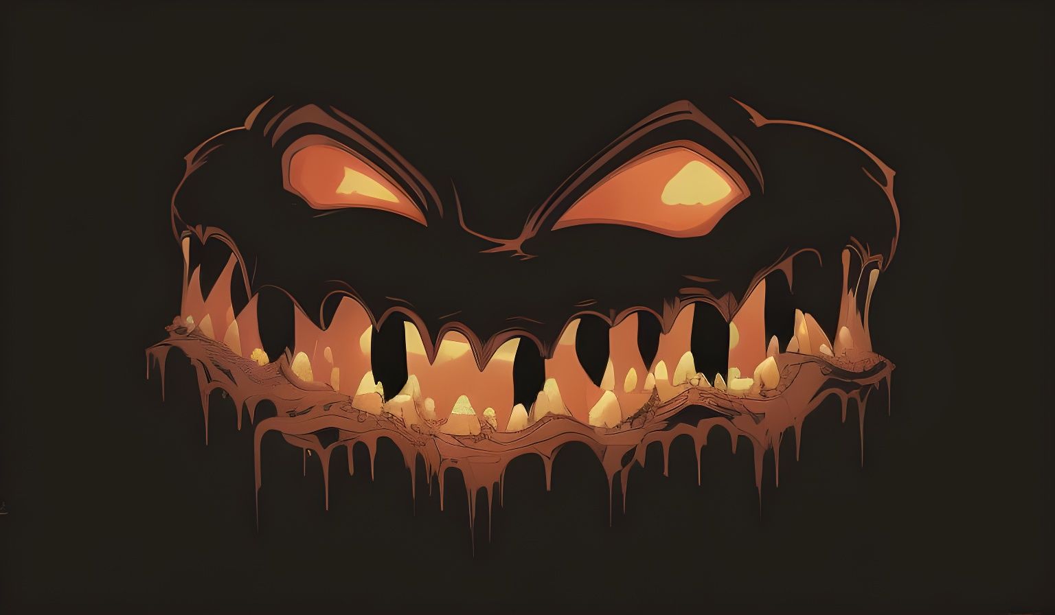 Cave Face with Stalactite Teeth: Digital Art