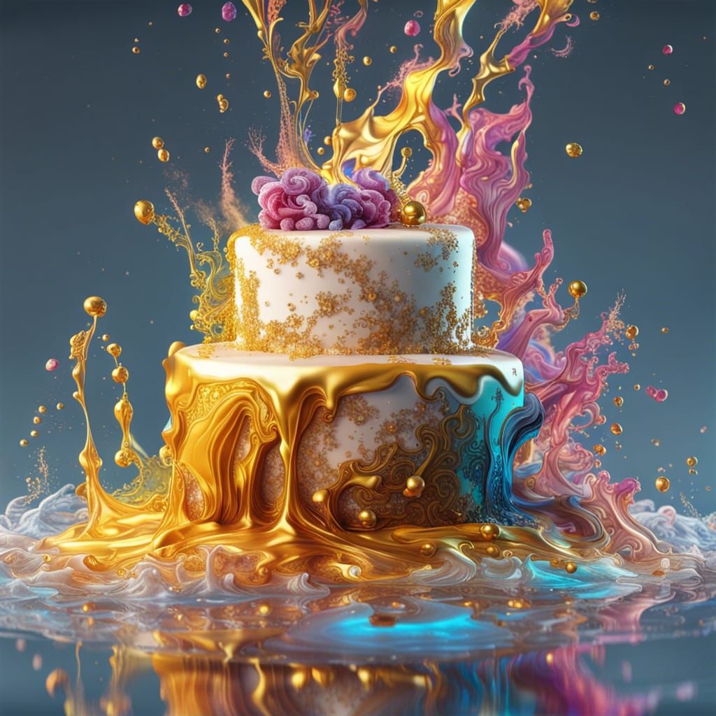 Ethereal Wedding Cake: Gold Rococo Fantasy