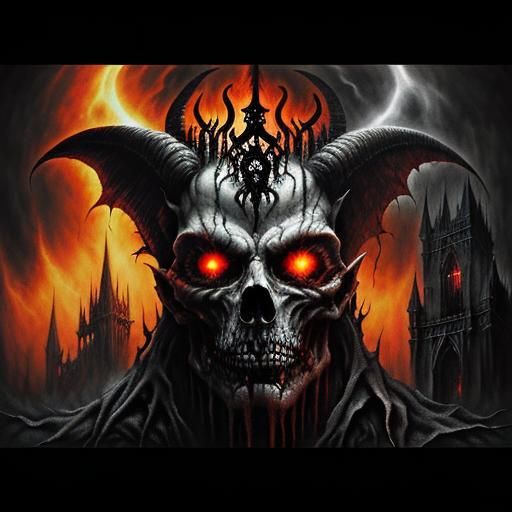 Lucifer, Demon King: Dark Fantasy Horror Portrait