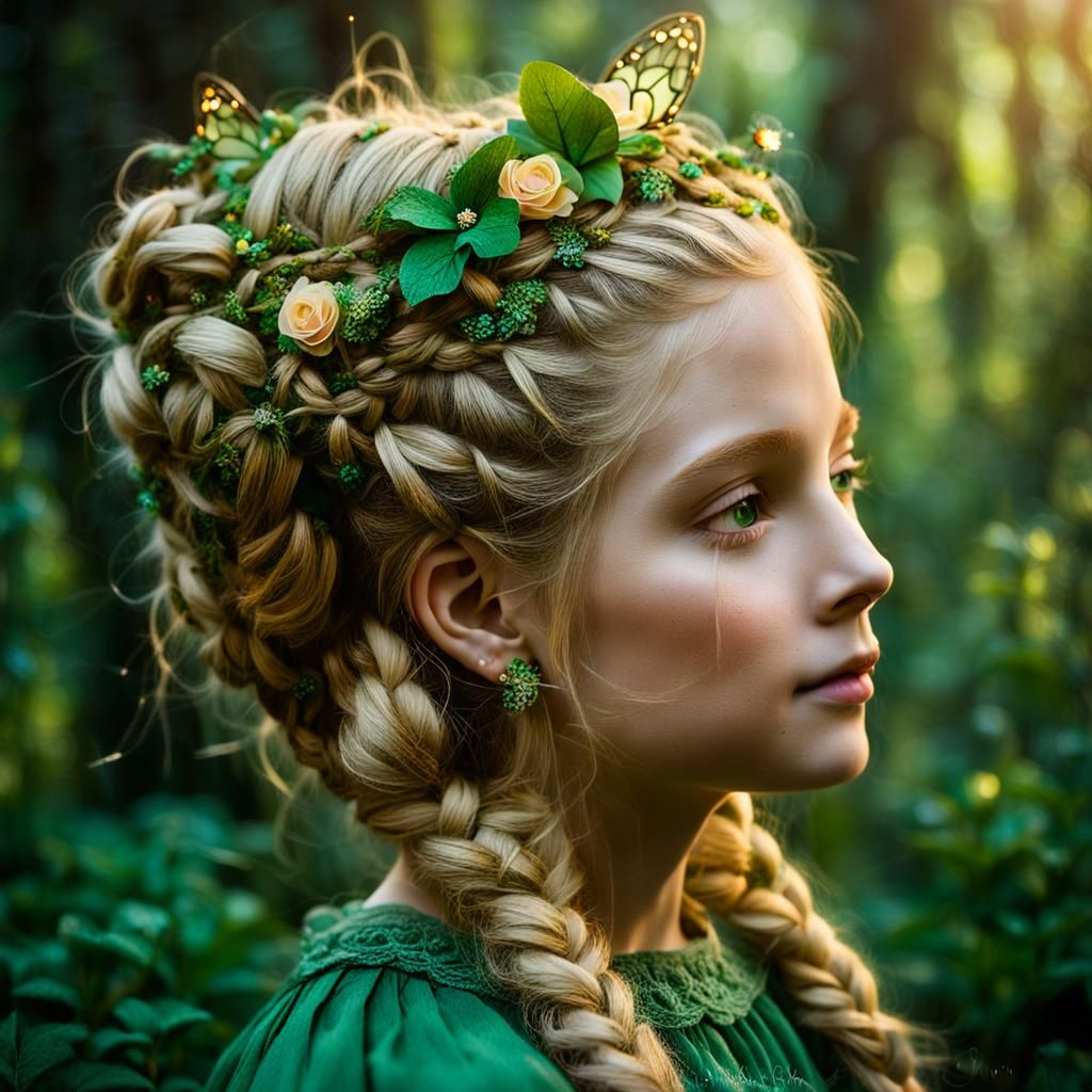 Enchanted Forest: Victorian Leprechaun Girl in Anime Style