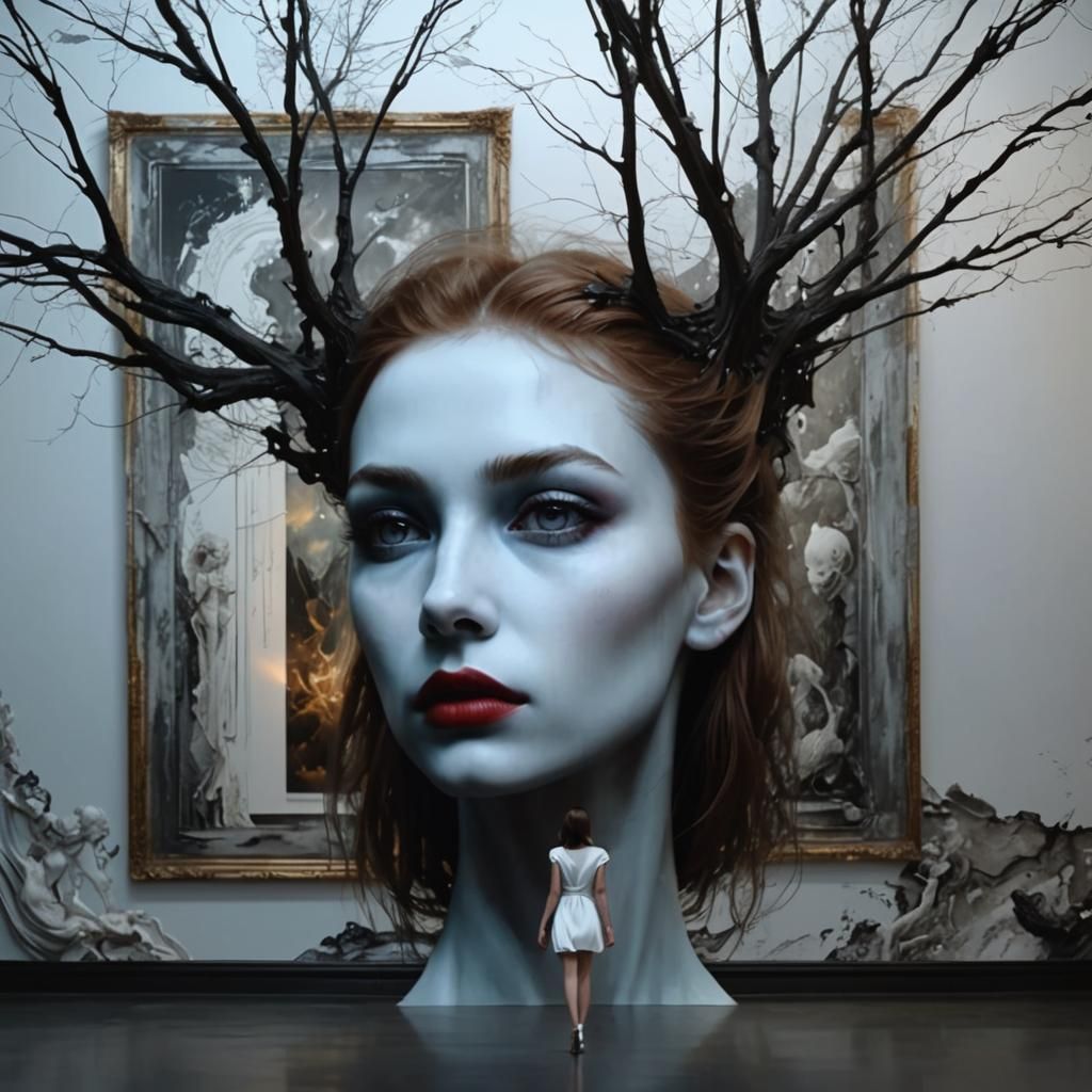 Ethereal Beauty in an Enchanted Gallery