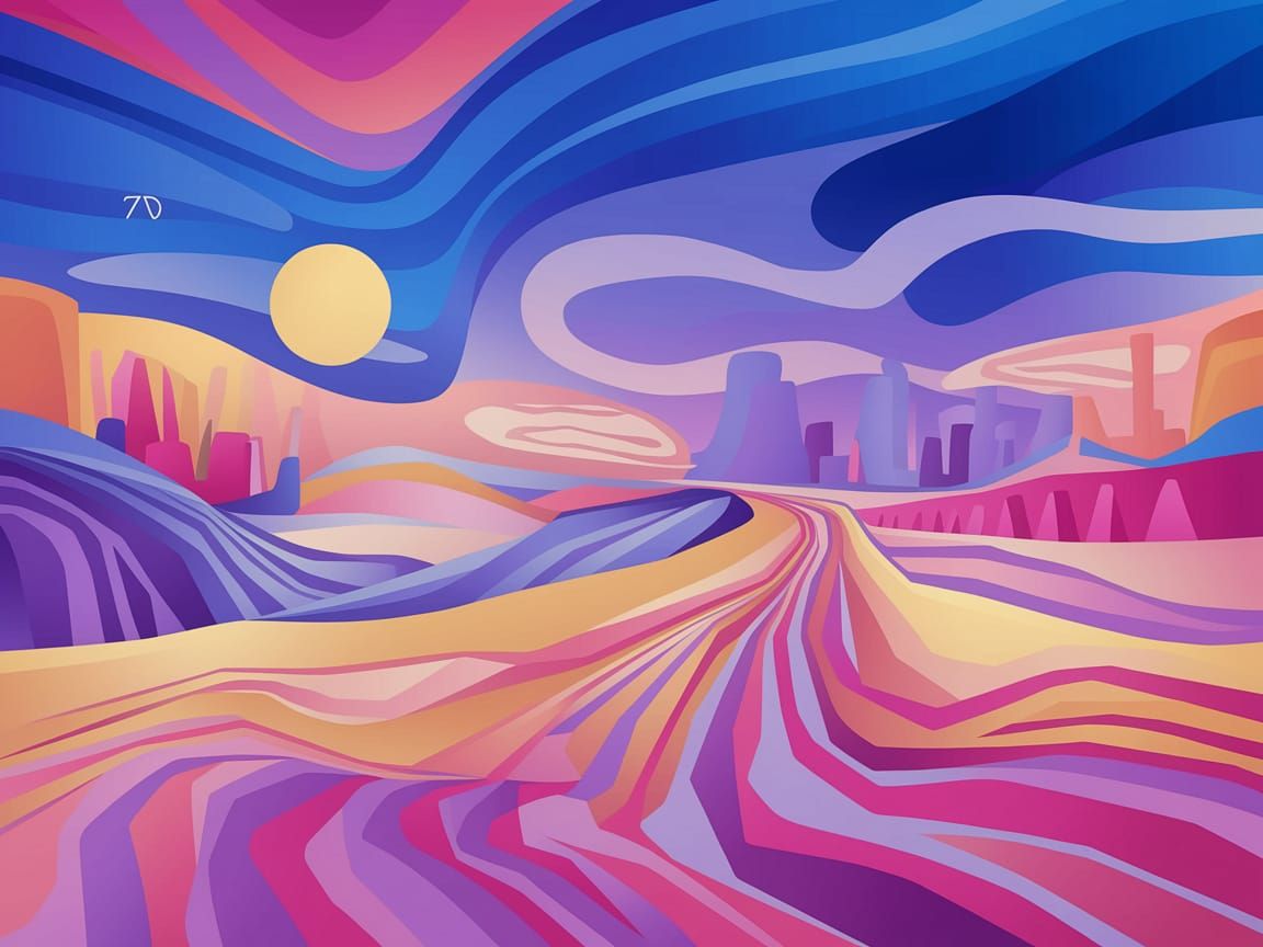 Abstract Landscape in Van Gogh Style