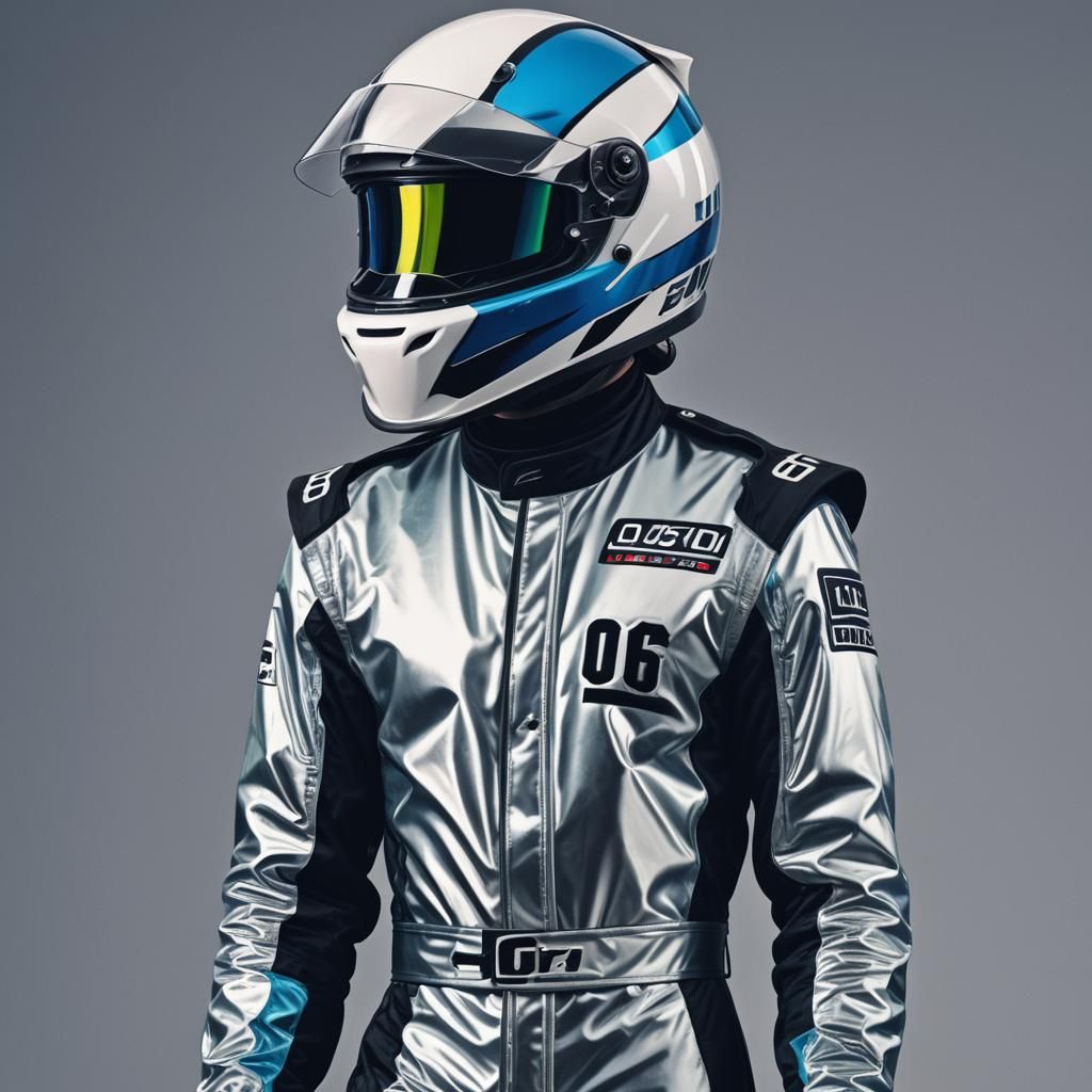 Race Car Driver in Synthwave Neon Style