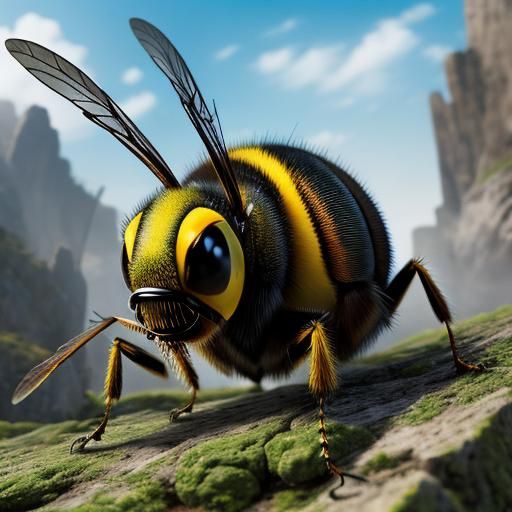 Giant Attacking Wasp in High Definition