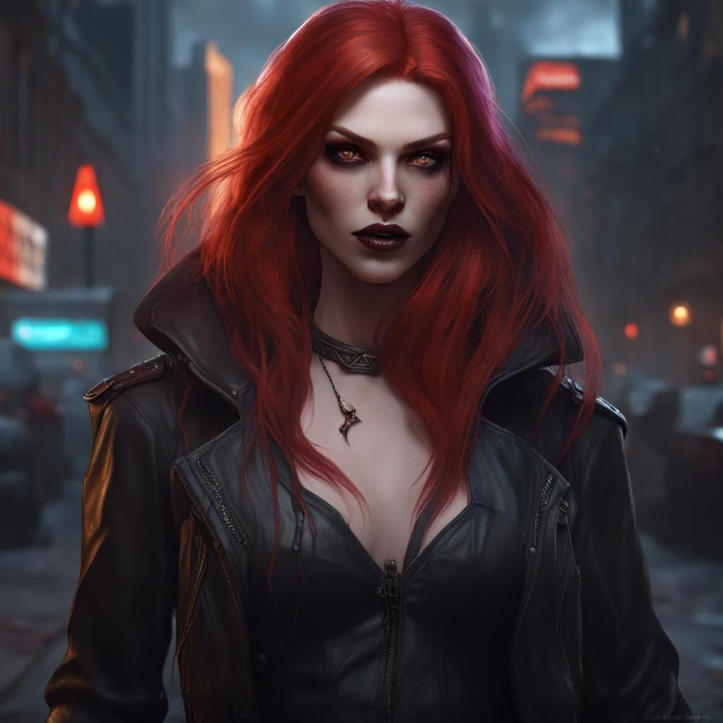 Modern Goth Vampire Portrait in 8K Resolution