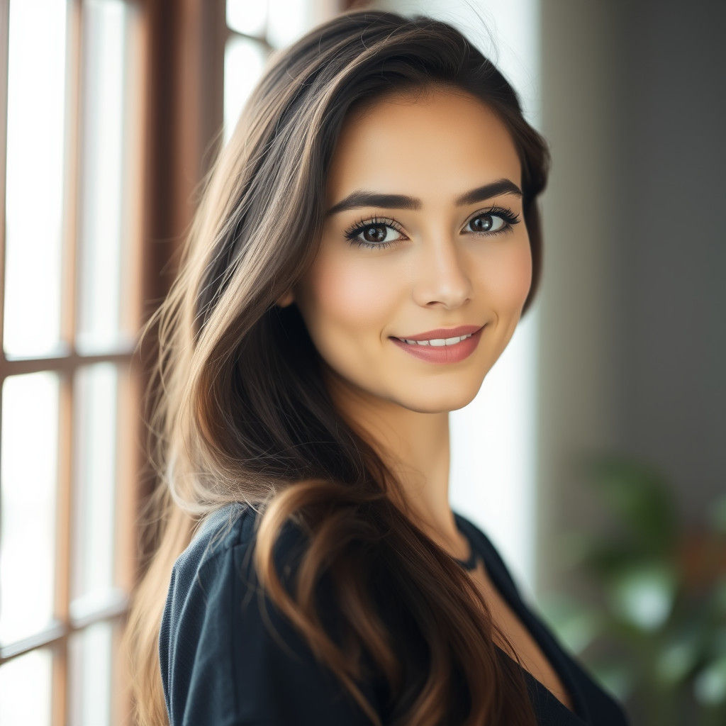 Beautiful Woman Portrait with Bokeh and Natural Light
