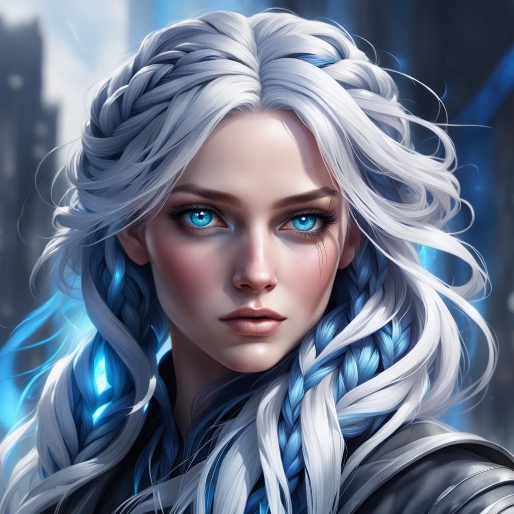 Blue-Eyed Girl Portrait in Artgerm Style