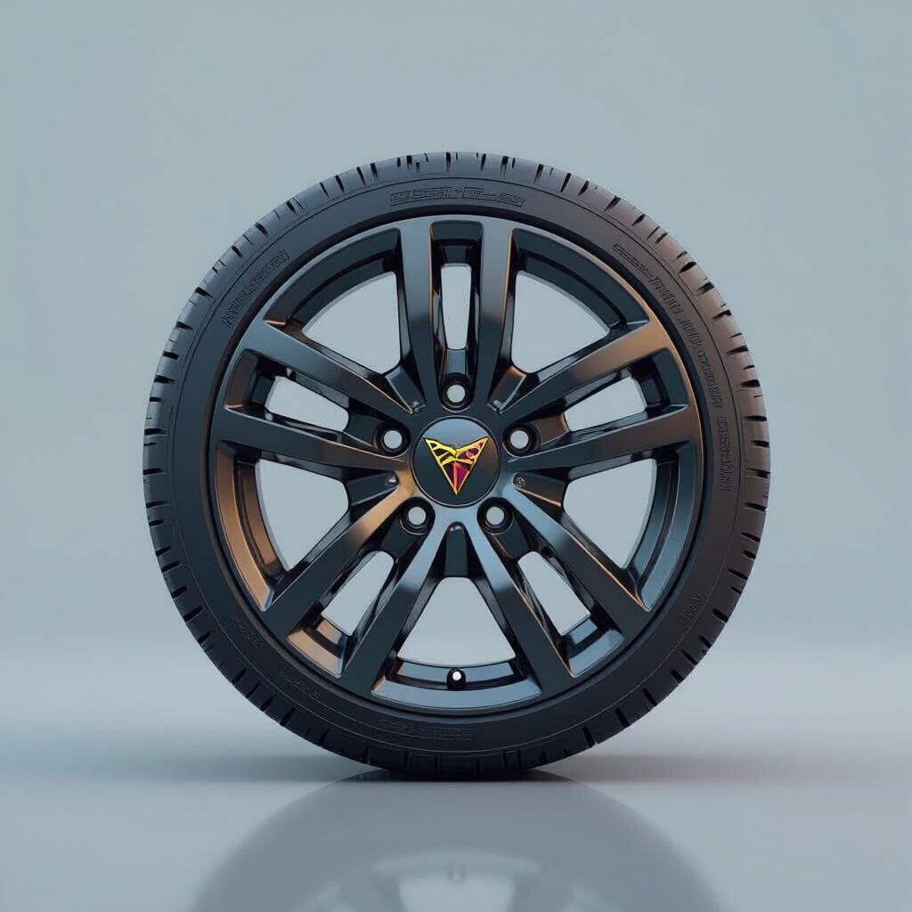 Photorealistic Triangular Wheel with CUPRA Logo