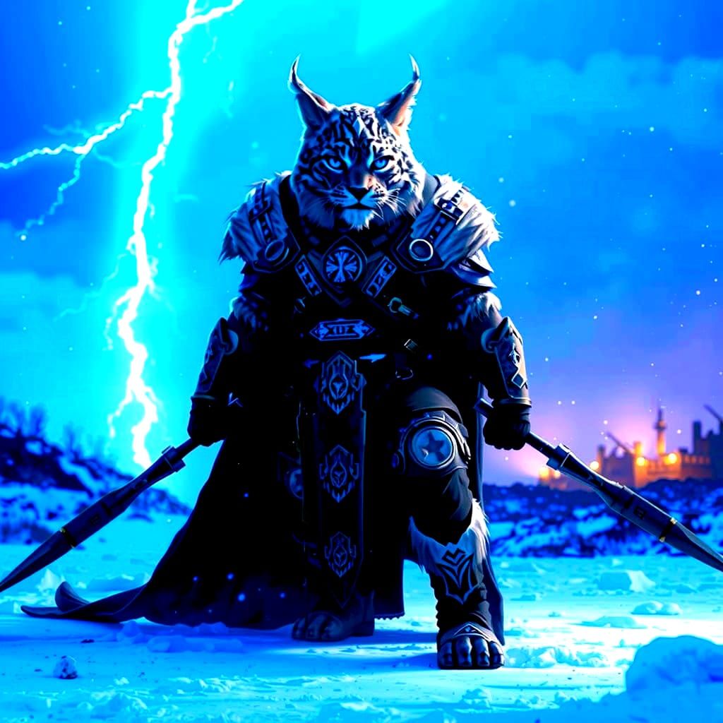 Viking Werecat Warrior in Epic Cinematic Style