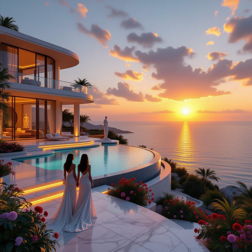 Ultra-Luxurious Villa Overlooking Sunset Ocean