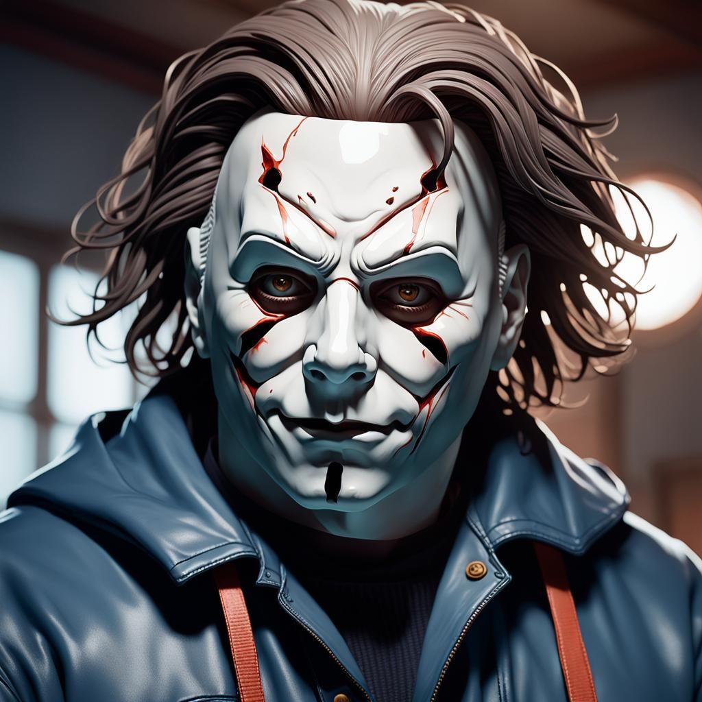 Satanic Porcelain Michael Myers Doll Portrait