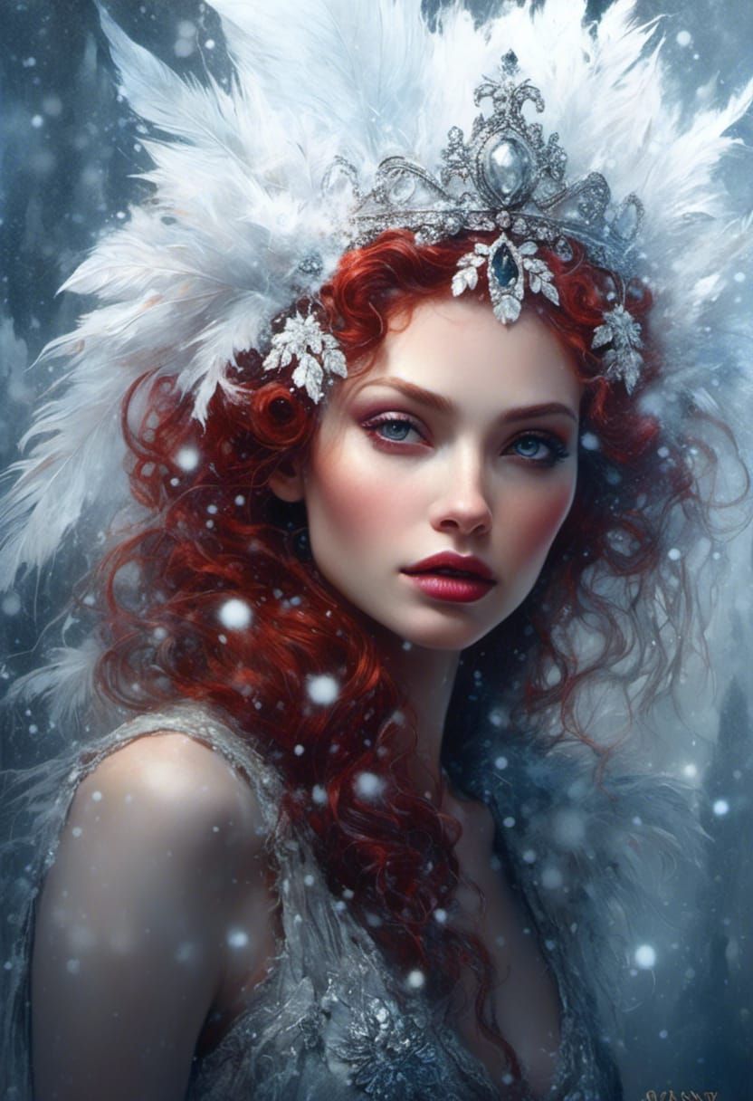 Gorgeous Winter Queen with Iridescent Fabric